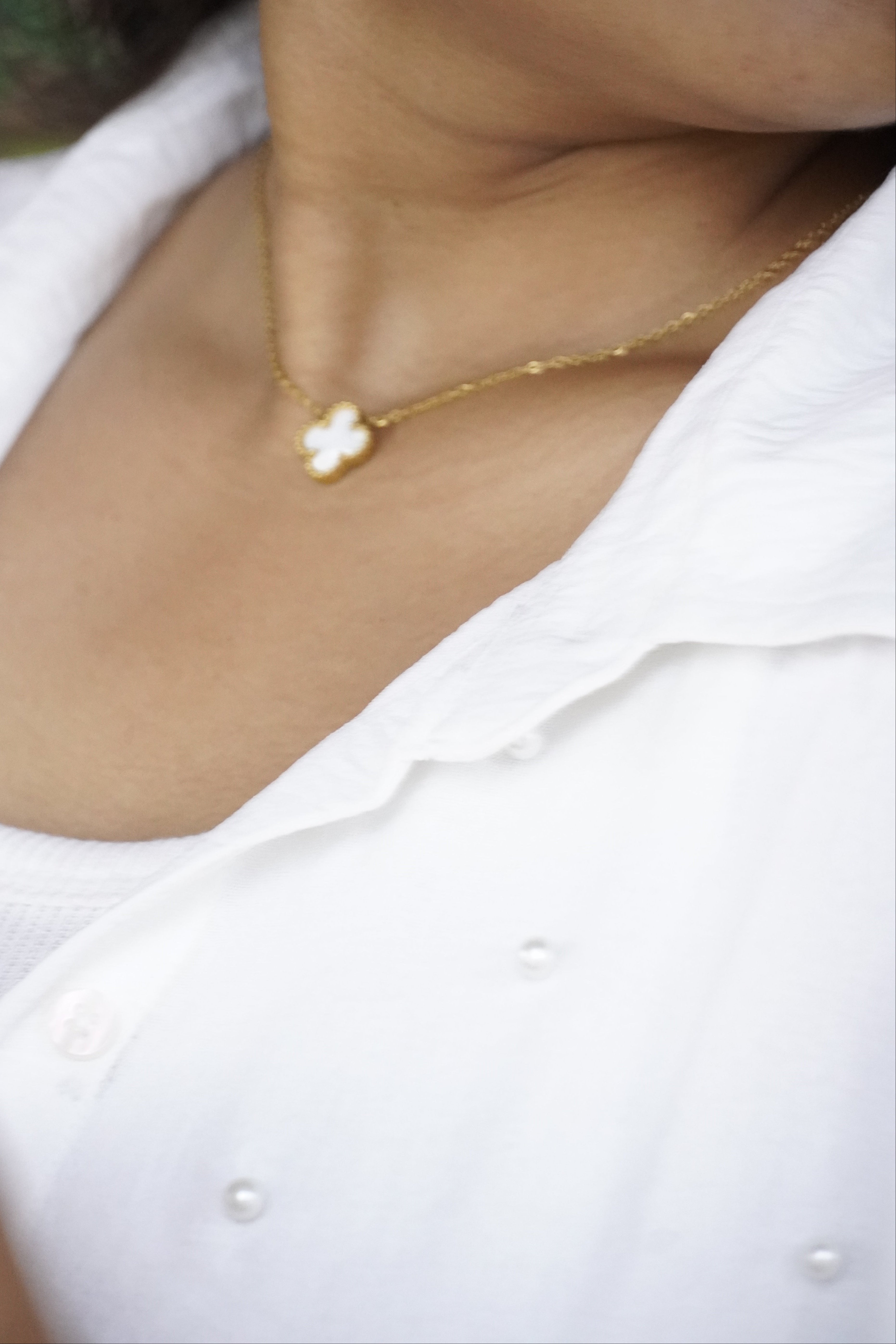 Anti-Tarnish Clover Pendant Necklace