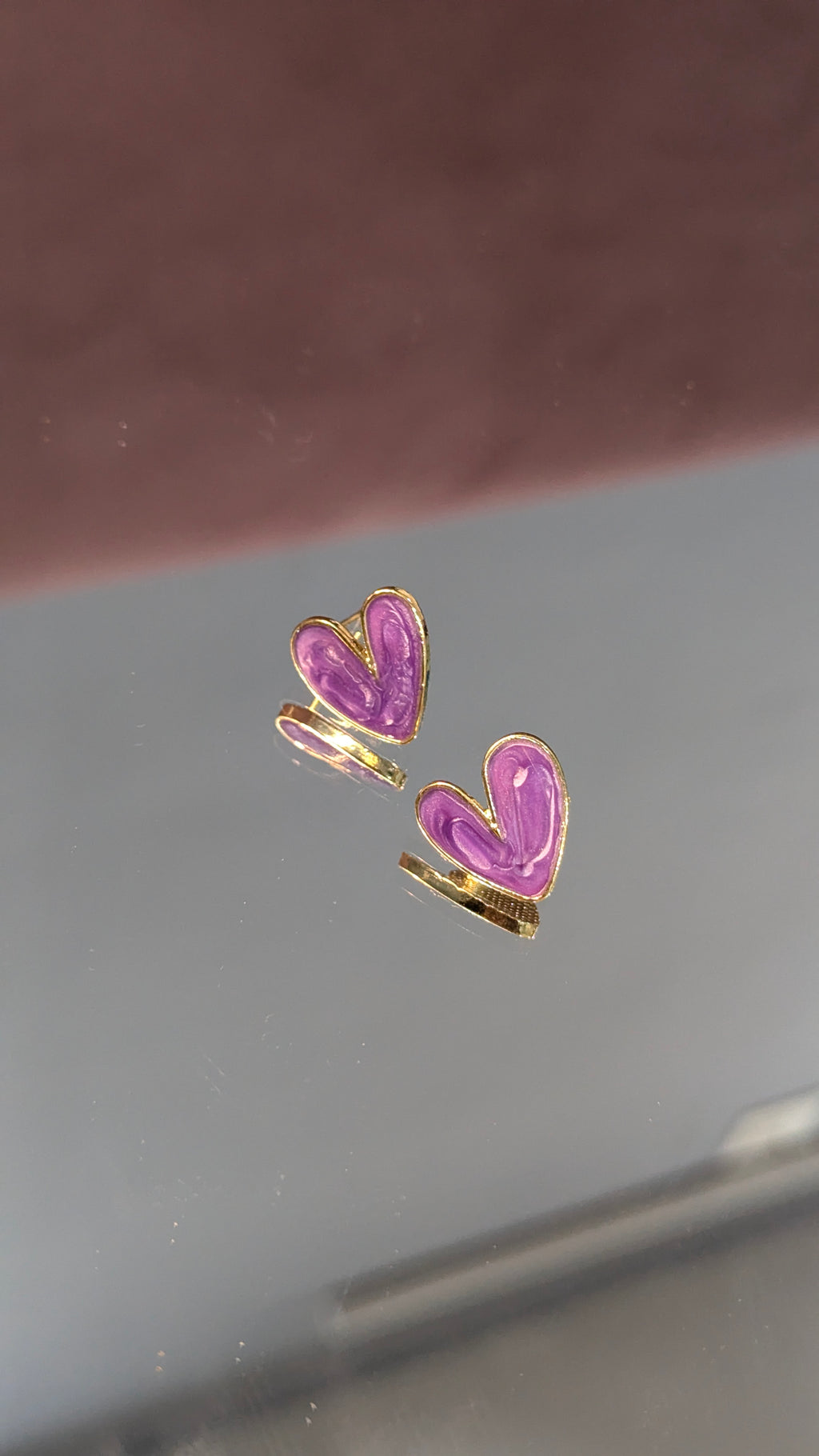 Enamel Heart Stud Earrings