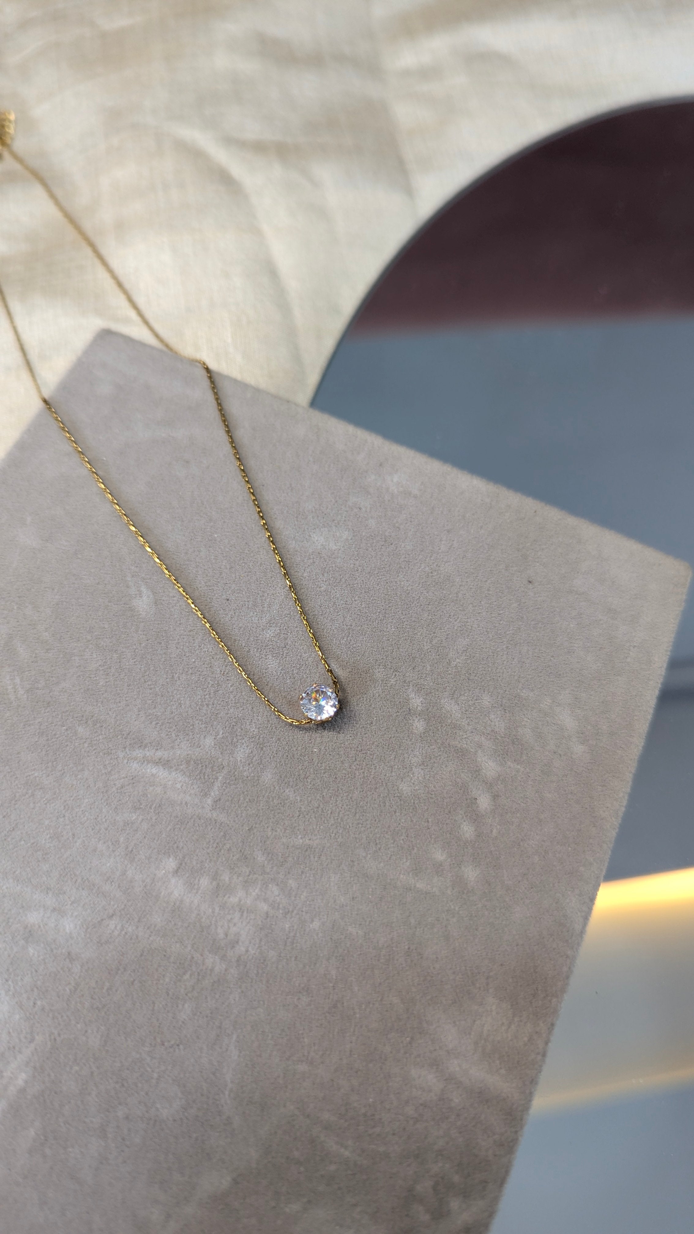 Dainty Solitaire Necklace