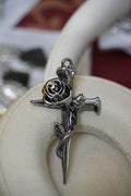 Gothic rose cross pendant