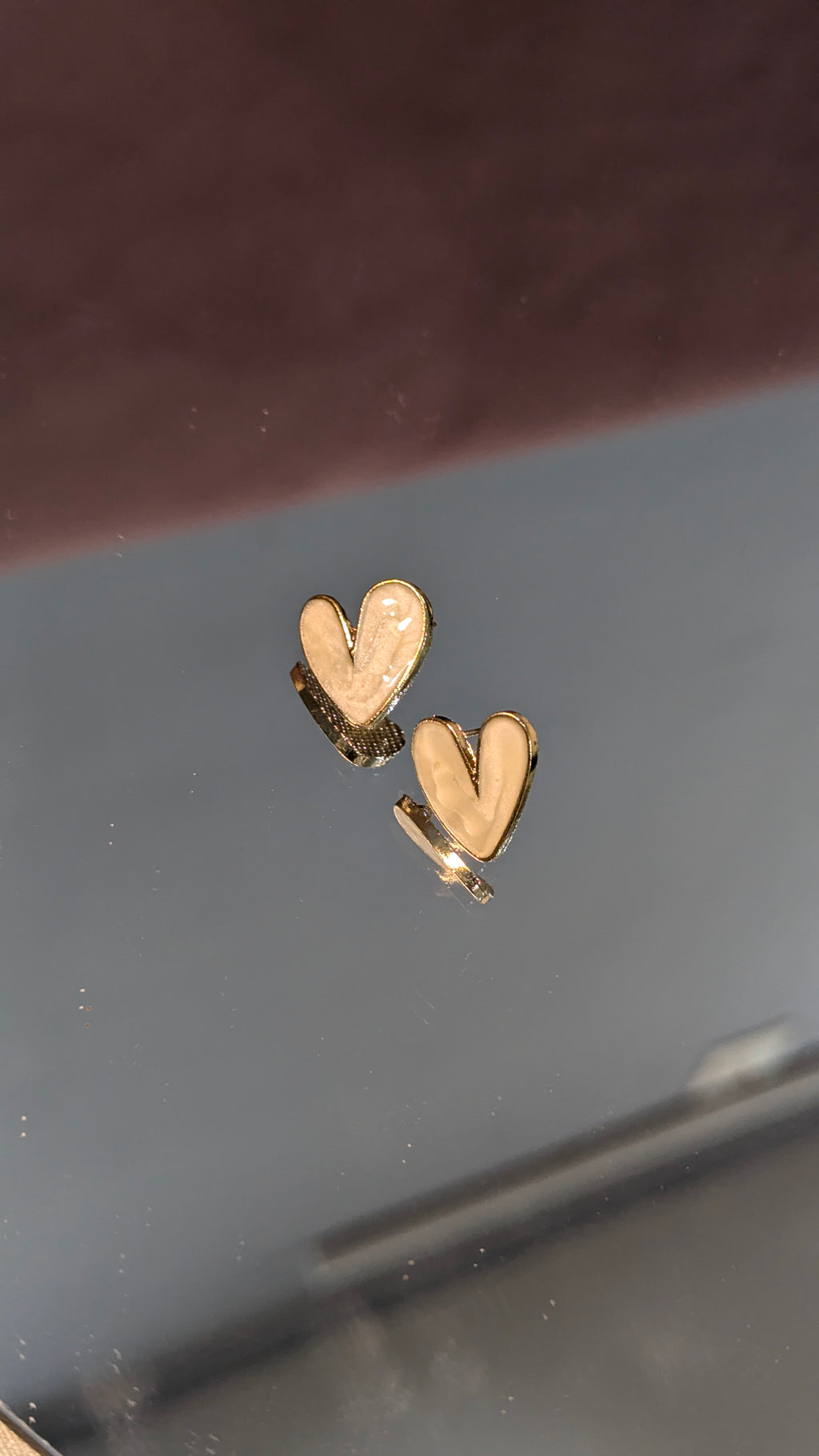 Enamel Heart Stud Earrings