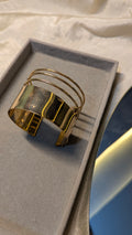 Tri Layer Cuff Gold Bracelet