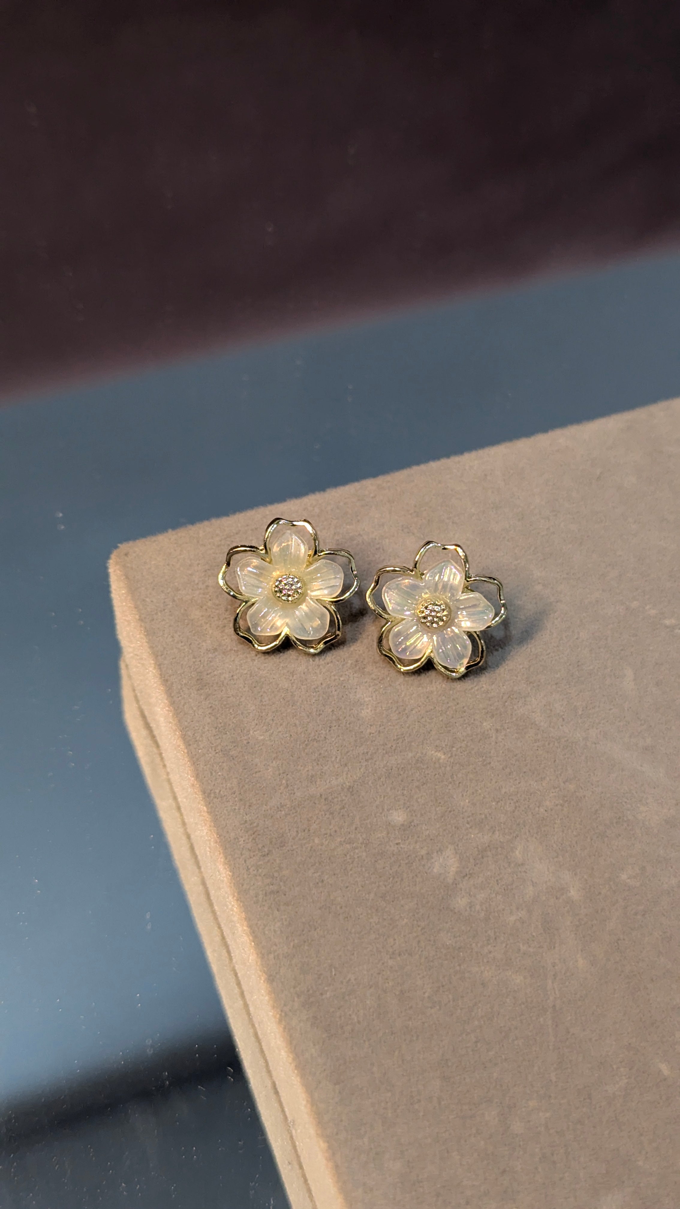 Korean style flower studs