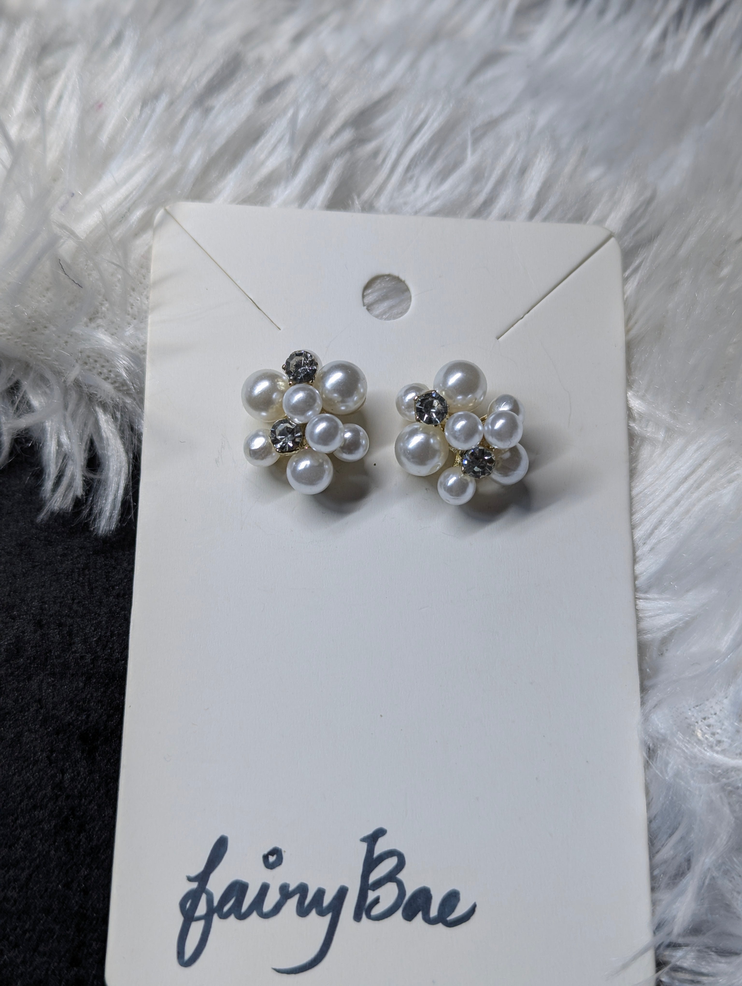 Pearl and stone studs
