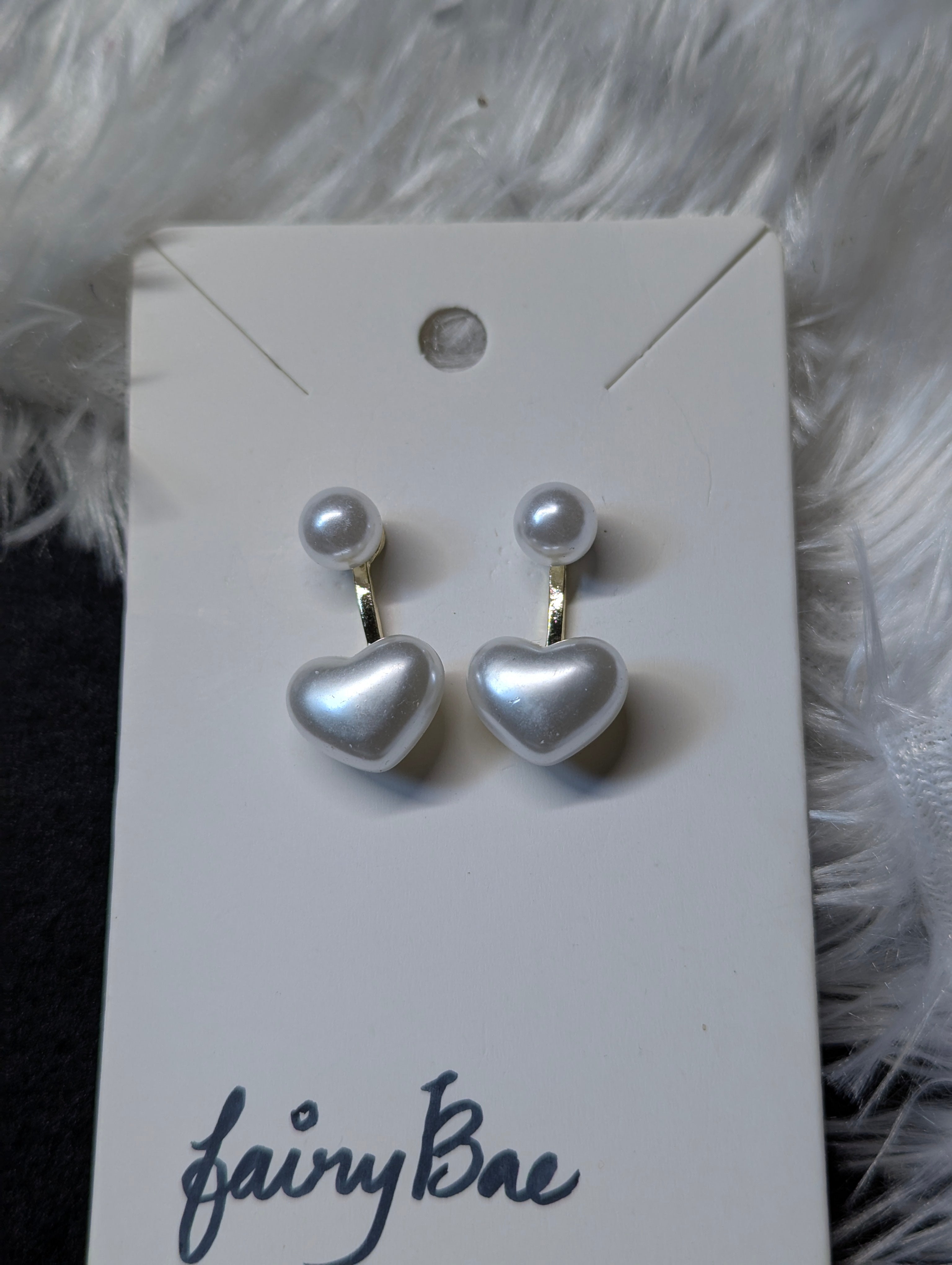 Korean Heart-shaped pearl earrings