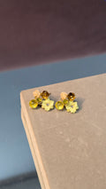 Yellow floral stud earrings
