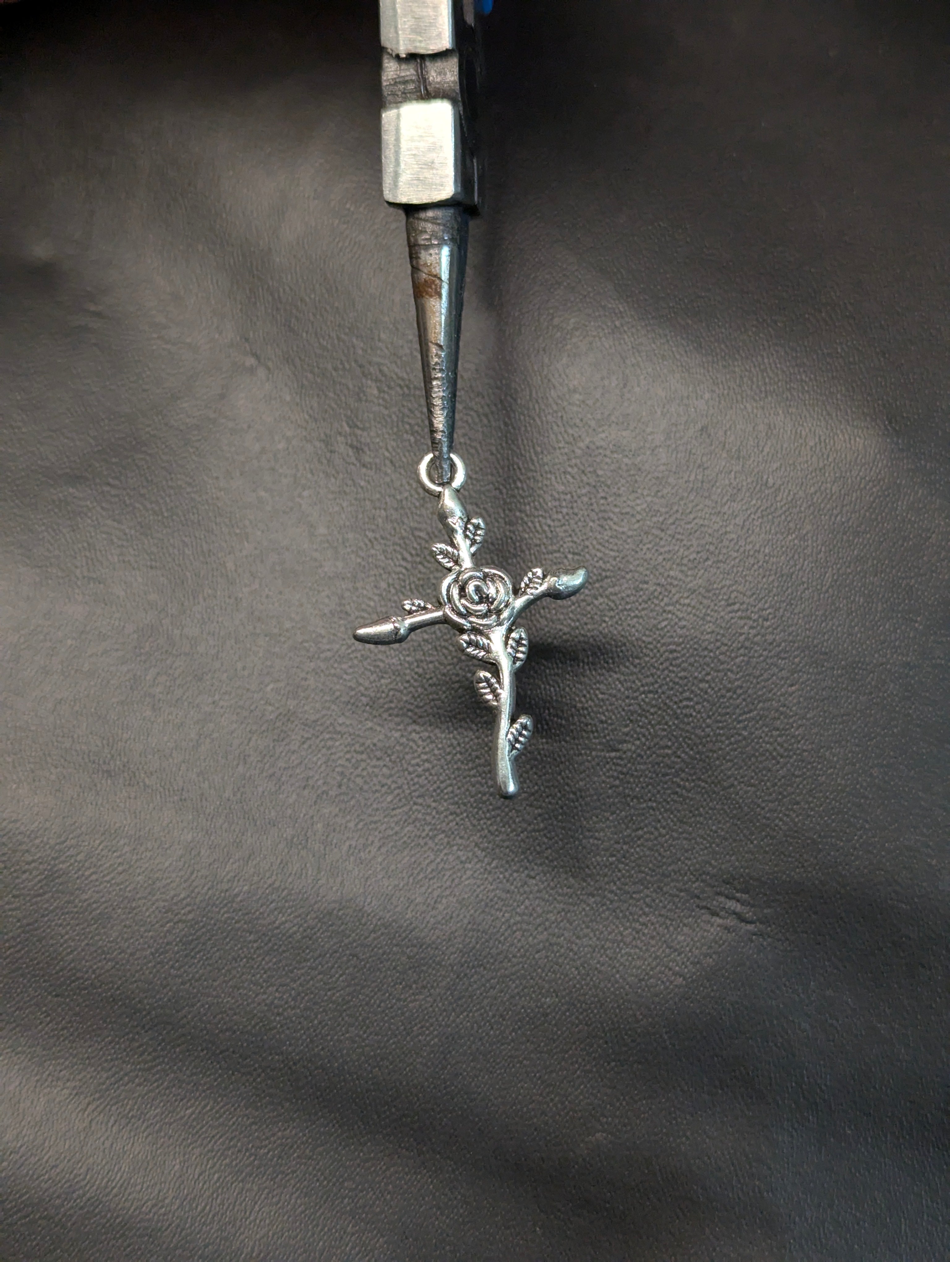 Rose cross pendant