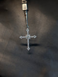 White stone cross pendant