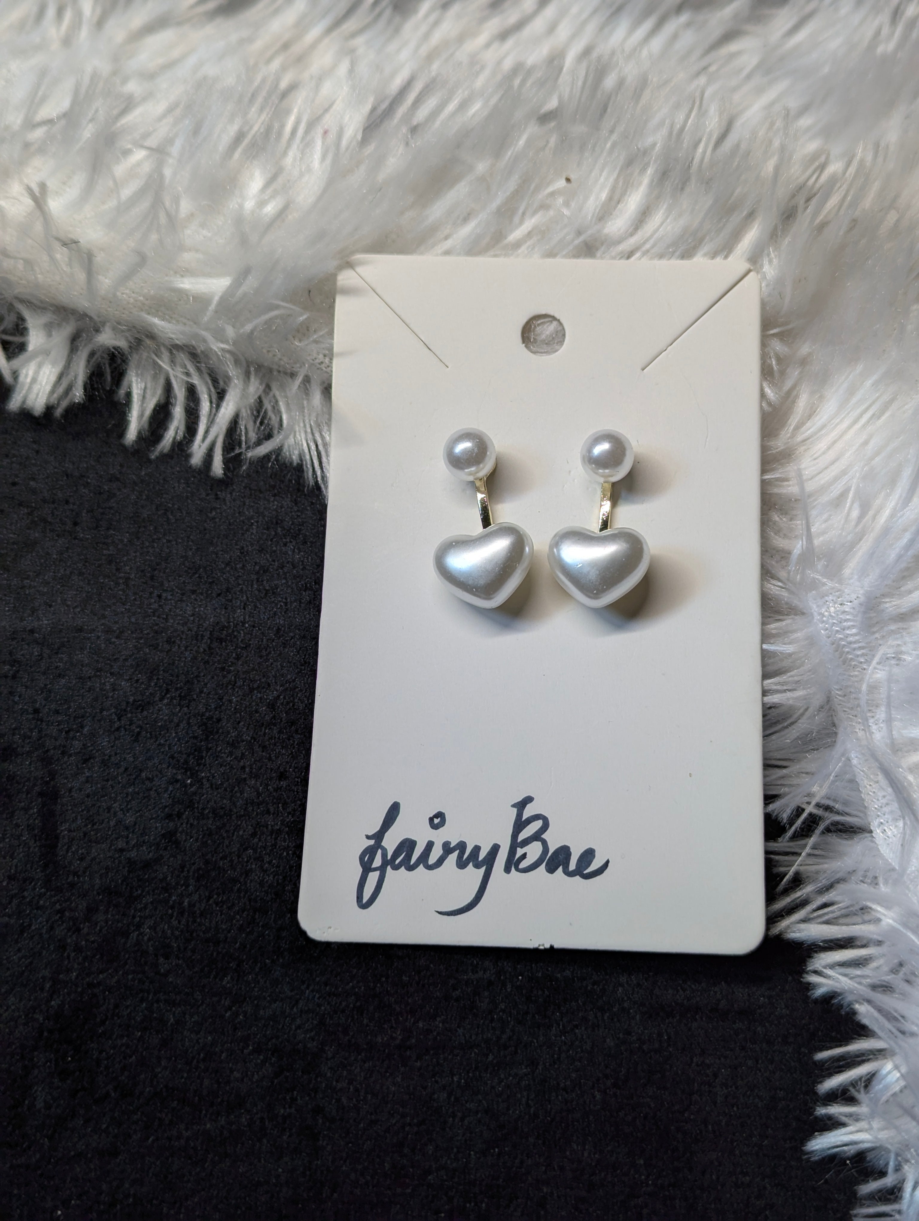Korean Heart-shaped pearl earrings